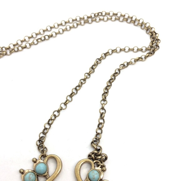 !!soLD!! PREMIERE DESIGNS LOTUS NECKLACE TURQUOISE BRASS GOLD TONE - Picture 11 of 13